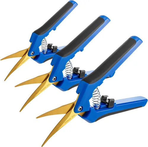 Miniatura 12 de GROWNEER 6 paquetes de tijeras de podar de 6.5 pulgadas con cuchillas curvas, tijeras de podar para jardinería, tijeras de podar a mano, cuchillas