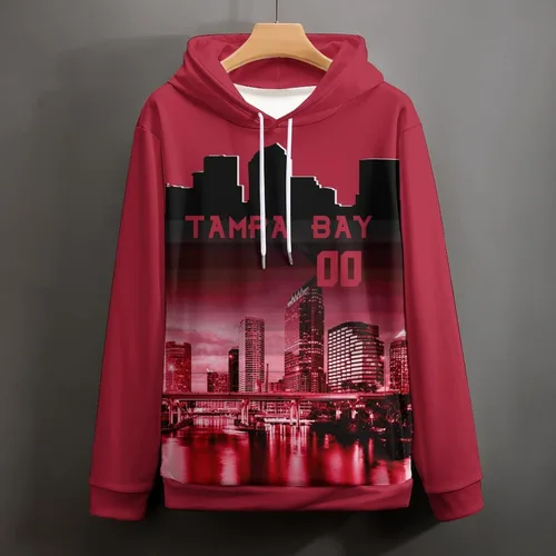 Miniatura 33 de Custom Football Hoodies City Night Skyline Personalized Sweatshirt Name Number Fan Gift Pullover for Men Women Youth
