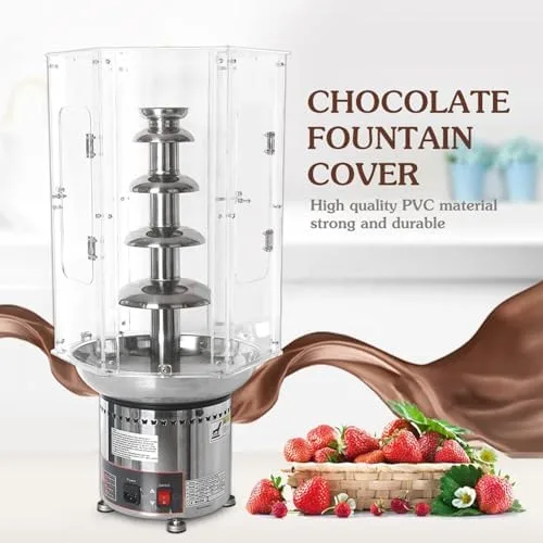 Miniatura 4 de Máquina de fuente de chocolate de 4 niveles con control de temperatura y cubierta acrílica transparente, ideal para fiestas, bodas, bufés, eventos
