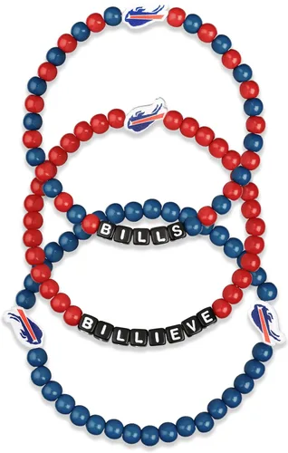 Miniatura 18 de FOCO NFL unisex-adult NFL Team Logo Officially Licensed 3-Pack Beaded Friendship Bracelets Cuentas