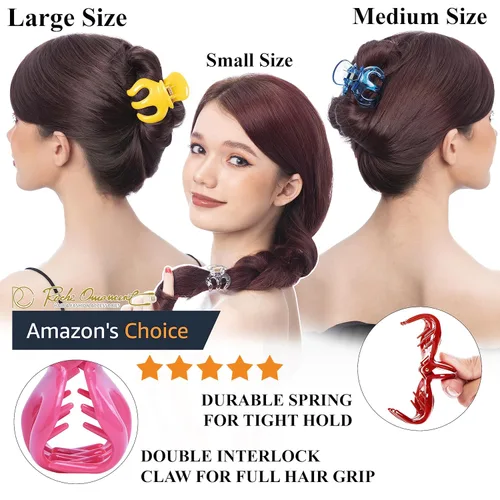 Miniatura 2 de RC ROCHE ORNAMENT 12 pinzas para el pelo de pulpo para mujer, cabello grueso o fino, calabaza, antideslizante, agarre de garra, estilo araña, pinzas