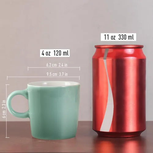 Miniatura 6 de homEdge Mini Taza de Espresso de Porcelana, 4 Onzas / 120 ml Pequeñas Tazas de Café Cerámicas Demitasse para Espresso, Té - Juego de 6, Turquesa