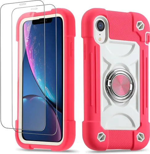 Miniatura 70 de Funda para iPhone Se3/iPhone Se2, iPhone 6/6S, iPhone 7/iPhone 8 de 4.7 pulgadas con soporte de anillo, con 2 protectores de pantalla resistentes