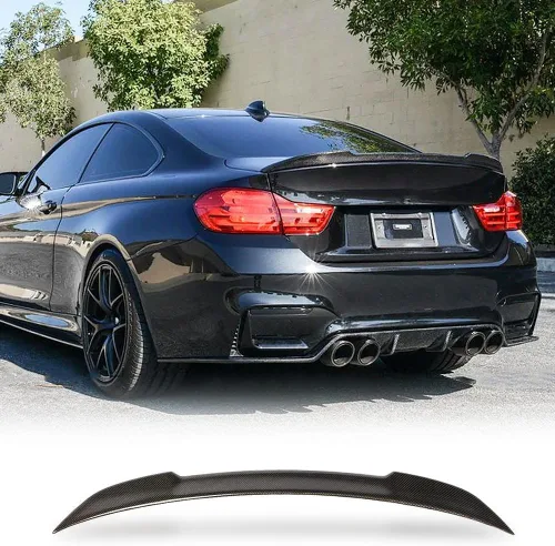 Miniatura 8 de Alerón de maletero de fibra de carbono compatible con BMW F82 M4 Coupé 2015-2020 arranque trasero Highkick Spoiler Wing Lip Factory Outlet (A Style)