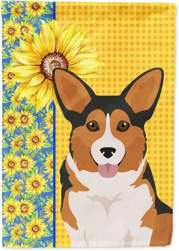 Miniatura 40 de Caroline's Treasures WDK5331CHF - Bandera de verano con diseño de girasoles rojos y blancos, manga grande, para porche, para colgar en la pared
