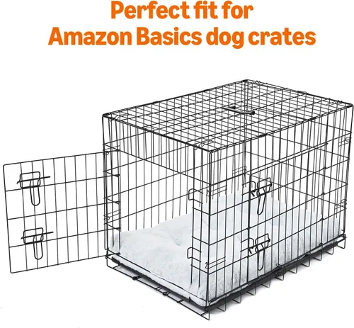 Miniatura 4 de Amazon Basics Cama grande para perro para jaula, colchón grande lavable para perro para perrera, antideslizante, 42x28x4 pulgadas