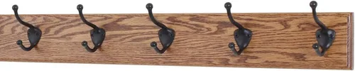 Miniatura 21 de PegandRail Perchero de roble con ganchos estilo sombrero y abrigo de bronce aceitado (castaño, 15 x 3.5 pulgadas con 3 ganchos)