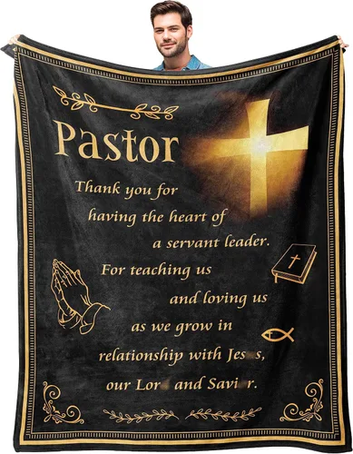 Kituzol Manta de Regalos de Agradecimiento para Pastor 50"X60" - Regalos Únicos para Pastor - Regalos para Pastor - Regalo de Decoraciones de