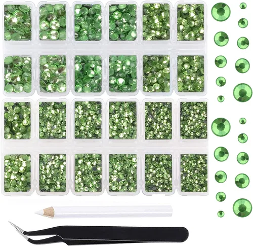 Miniatura 46 de Massive Beads 7800 vasos de hierro termoadhesivos con parte trasera plana, 5 tamaños, diamantes de imitación para hacer proyectos de bricolaje