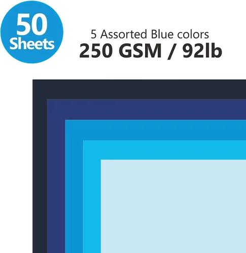 Miniatura 3 de Papel grueso de cartulina de color azul marino, 50 hojas, 8.5 x 11 pulgadas, peso pesado, 92 libras, cartulina para manualidades y fabricación