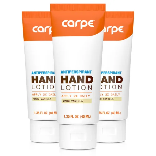 Miniatura 13 de Carpe Loción para manos absorbente de sudor (paquete de 3), una loción suave recomendada por dermatólogos que ayuda a detener el sudor de las manos
