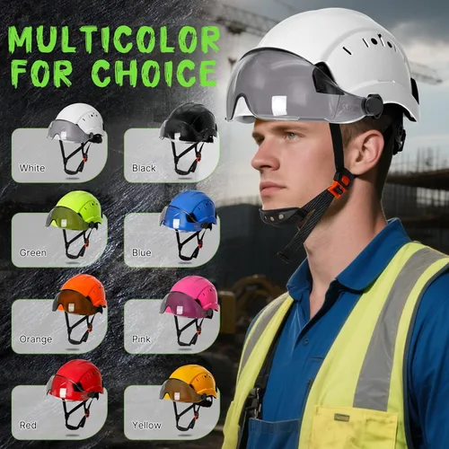 Miniatura 8 de AOLAMEGS Casco de seguridad de construcción – Casco de seguridad aprobado por ANSI Z89.1 con visera y 50 calcomanías para casco duro deslizante Un
