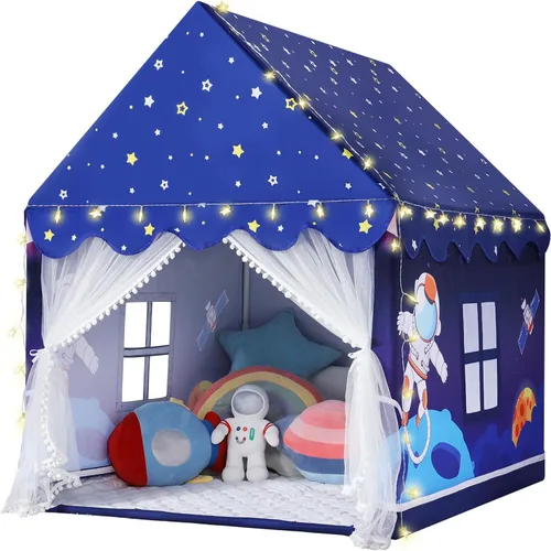 Miniatura 8 de Wilwolfer Space - Tienda de campaña para niños en interior: con paspartú, tienda de campaña para niños, juguetes espaciales, decoraciones