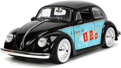 Miniatura 2 de Jada Toys I Love The 50's 1:24 1959 Volkswagen Beetle - Coche fundido a presión, juguetes para niños y adultos, color negro