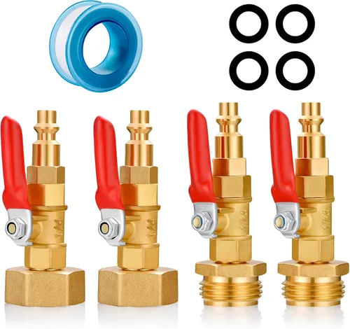 Miniatura 7 de Adaptador de Purga de Invierno para RV con Enchufe de Conexión Rápida de 1/4" y Rosca de Manguera de Agua de Jardín de 3/4" para Barco Cámper