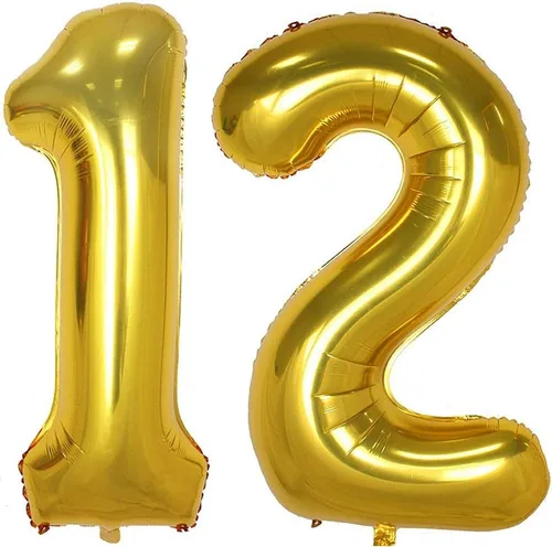 Miniatura 6 de Globos dorados del número 12, globos del número 21, 40 pulgadas
