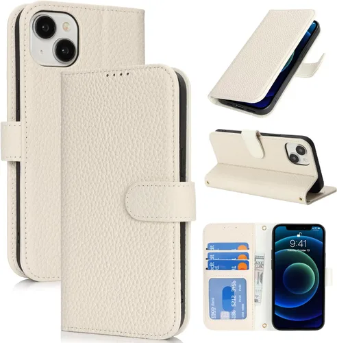 Miniatura 144 de Zouzt Funda para iPhone 11 de 6.1 pulgadas de piel auténtica con 4 ranuras para tarjetas, tarjetero con bloqueo RFID, tapa magnética, función atril