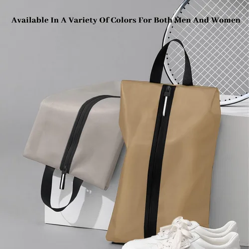 Miniatura 6 de Shoe Bag Water-Resistant, Travel Friendly Golf Shoe Bag with Zipper for Sports Ideal for Gym,Spikes,Golf,Tennis (Beige, 1-Pack)