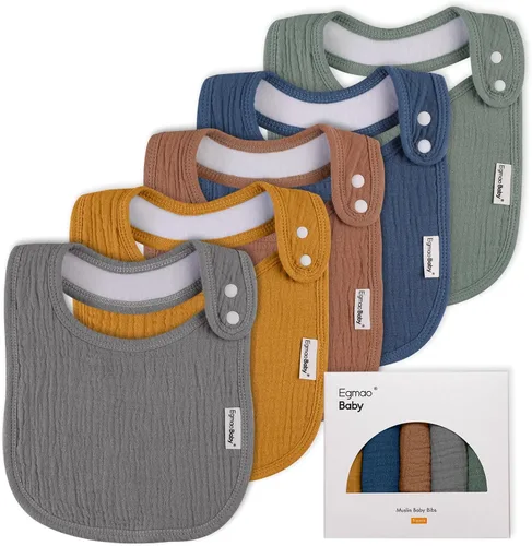 Miniatura 11 de Baberos de muselina para bebés niños y niñas, babero de muselina orgánica para bebé para babeo y dentición, baberos suaves de bandana para babeo