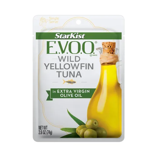 StarKist E.V.O.O. Atún de aleta amarilla en aceite de oliva virgen extra, bolsa de una sola porción, 2.6 onzas