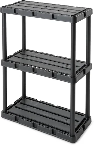 Miniatura 14 de Gracious Living Knect-A-Shelf - Paquete de 3 estantes de almacenamiento ligeros, organizador ventilado de 3 estantes para el hogar, garaje, sótano
