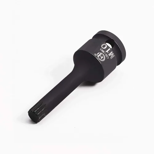 Miniatura 2 de Utoolmart Broca de impacto negra, 1/2 pulgada M10 Impact Triple Square Spline Socket, acero cromado molibdeno, herramienta de reparación de broca