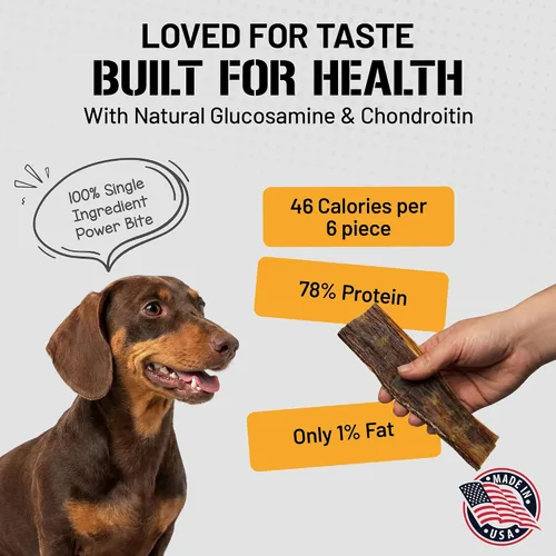 Miniatura 2 de Dog Chits Masticables de esófago de ternera para perros y cachorros – Todo natural de un solo ingrediente – Alto en proteínas, carne seca baja