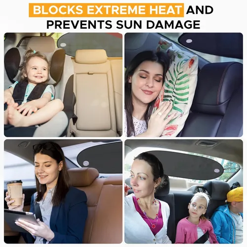 Miniatura 3 de EcoNour Parasol para ventana trasera para automóvil, parasol para ventana trasera con 99% de protección solar contra los rayos UV y el calor.