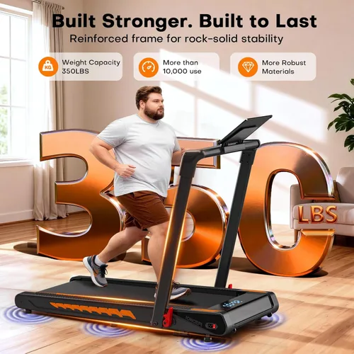Miniatura 5 de Treadmill with Speaker, 6-in-1 7.5MPH Foldable Treadmill for Home with App Compatible, Walking Pad with 10% Incline, LED Display, 3.0HP Brushless