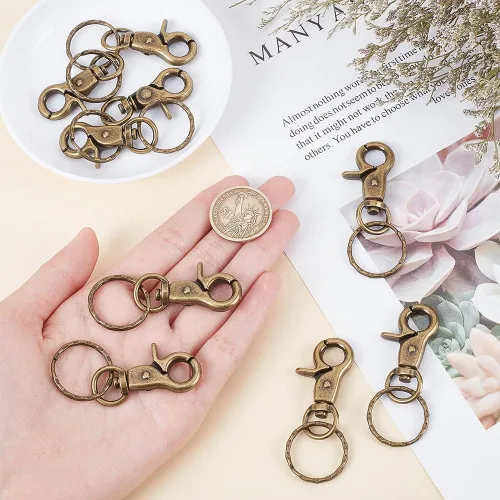 Miniatura 7 de Pandahall Elite Acero Inoxidable 304 clave Cadena compnents Clasp 28 x 2.7 mm Anillos conclusiones 5pcs/bolsa
