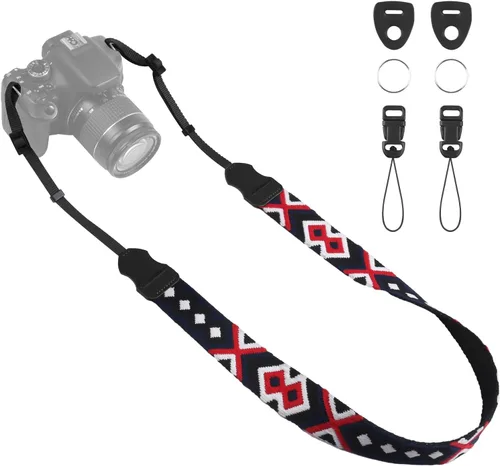 Miniatura 20 de Correa universal para cámara, correa para el cuello de la cámara, correas de hombro ajustables compatibles con Canon, Fujifilm, Nikon, Olympus