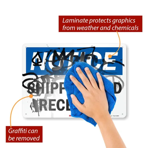 Miniatura 2 de Cartel de "Aviso - Envío y Recepción" de SmartSign Aluminio reflectante 3M de 14 x 10 pulgadas