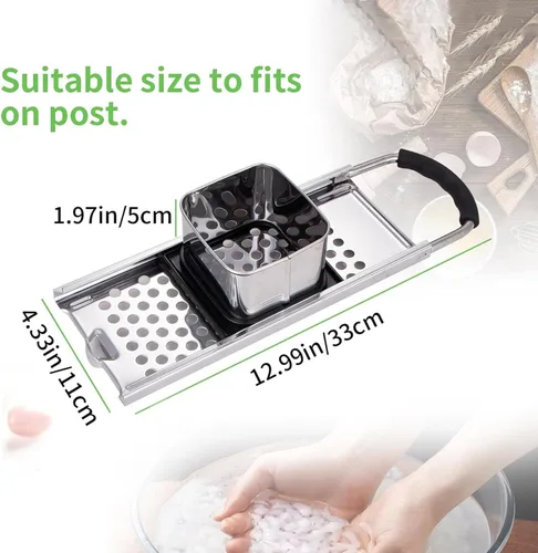 Miniatura 4 de Spaetzle Maker de acero inoxidable de grado premium ensanchado mango de plástico hecho en casa bola de masa de fideos de huevo tamaño perfecto