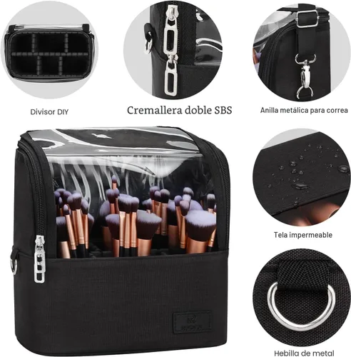 Miniatura 7 de Bolsa para brochas de maquillaje, soporte para brochas de maquillaje, taza de maquillaje de pie grande, estuche organizador de brochas de maquillaje
