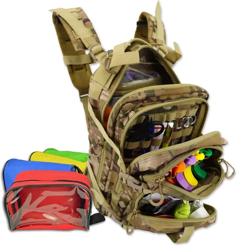 Lightning X Stocked EMS/EMT - Mochila médica de primeros auxilios para trauma y sangrado + kit + bolsas (camuflaje)