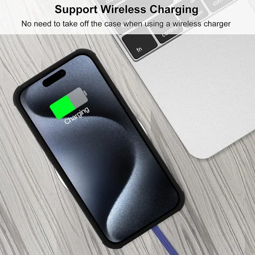 Miniatura 5 de Funda Wlxee para iPhone 15 Pro Max con patrón de ola, TPU suave con parachoques, cuero PU, diseño de cebra lindo para mujeres y niñas - Negro Gris