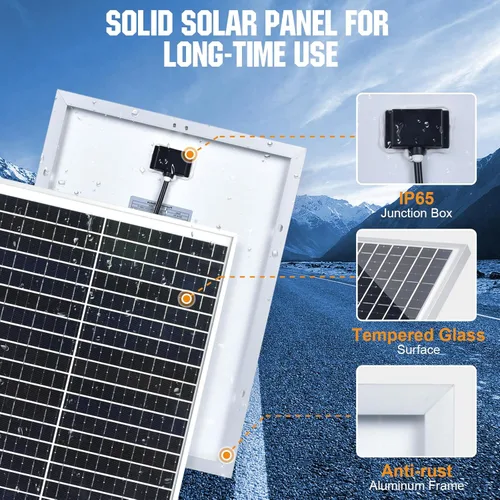Miniatura 6 de ECO-WORTHY Cargador de batería solar de 25 W 12 V, mantenedor de goteo, kit de panel solar impermeable de 25 W + soporte de montaje ajustable +