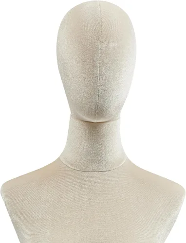 Miniatura 6 de Vestido de maniquí femenino para adultos, torso con base, altura ajustable, maniquí desmontable, modelo de exhibición de tienda de cuerpo para Beige