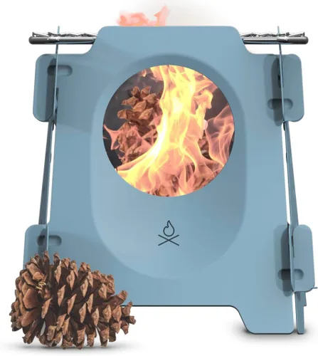 Miniatura 9 de Überleben Estufa de Camping Stöker para Quemar Leña – Estufa de Leña de Acero Inoxidable Plana de 18 oz para Mochileros, Senderismo y Cocina al
