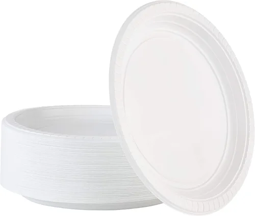 Miniatura 8 de Plasticpro Cuencos redondos de plástico para microondas, desechables, color blanco, vajilla (200, 16 onzas)