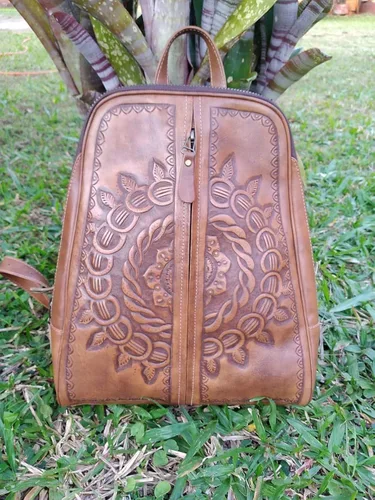 Miniatura 5 de Mochila para mujer, piel auténtica, bandolera de mano