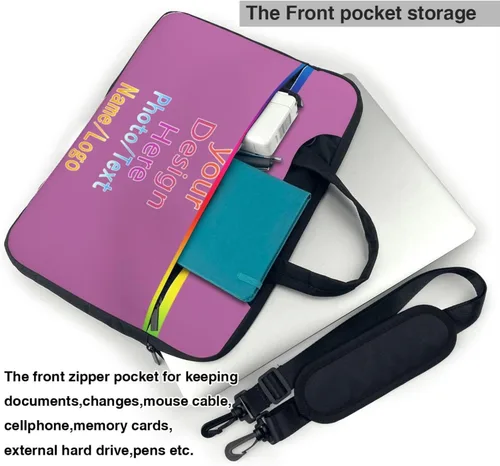 Miniatura 5 de Funda personalizada para laptop personalizada, añade tu foto, texto, maletines para portátil Púrpura2