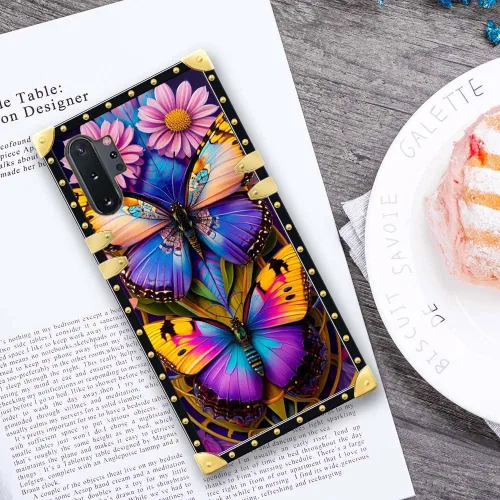 Miniatura 5 de Funda compatible con Samsung Galaxy Note 10 Plus, hermosa mariposa para mujeres y niñas, TPU suave a prueba de golpes, funda cuadrada protectora