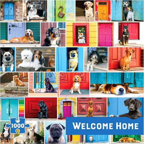 Miniatura 9 de Re-marks Welcome Home - Rompecabezas de 500 piezas con temática de perros para todas las edades