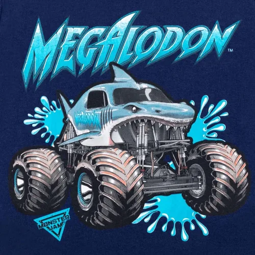 Miniatura 8 de Monster Jam El Toro Loco Zombie Maximum Destruction - Paquete de 4 camisetas gráficas para niños pequeños a grandes, Carbón, azul marino
