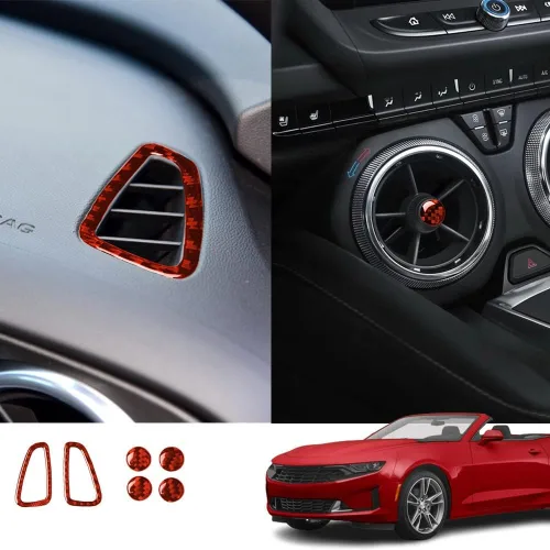 Accesorios interiores personalizados, 6 unidades para Chevrolet Camaro 2016 2017 2018 2019 2020 2021 2022 cubierta de consola central de fibra de