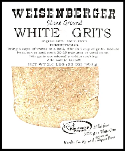 Weisenberger Granos blancos molidos a la piedra, auténticos, antiguos, de estilo sureño, producto local orgulloso de Kentucky, sémola de harina de
