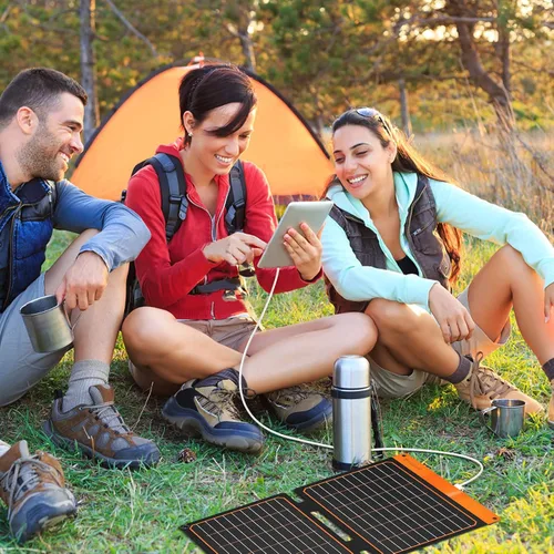 Miniatura 6 de Cargador de panel solar pequeño de 20 W, 5 V, USB-A, USB-C, plegable, portátil, ligero, ETFE, panel de energía de emergencia, IP67, impermeable