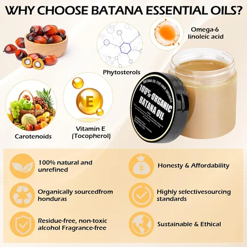 Miniatura 6 de Aceite de batana crudo 100% orgánico para el crecimiento del cabello, tratamiento natural para alopecia, mantenimiento y nutrición del cabello
