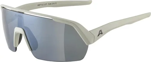ALPINA Gafas de ciclismo espejadas, hidrofóbicas y antivaho para hombres y mujeres, 100% protección UV, TURBO HR Gris frío mate